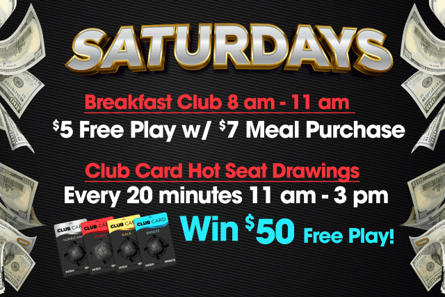 Saturdays at High Winds. Dine and Play Free Play with meal purchase. 